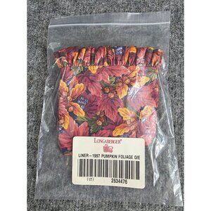 Vtg Longaberger 1997 Pumpkin Foliage Basket Liner Autumn Floral Print